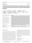 Research paper thumbnail of The Graduating European Dentist: Contemporaneous Methods of Teaching, Learning and Assessment in Dental Undergraduate Education