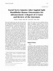 Research paper thumbnail of Facial nerve injuries after sagittal split mandibular ramus osteotomies for advancement: a report of 2 cases and review of the literature