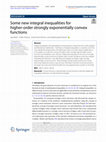 Research paper thumbnail of Some new integral inequalities for higher-order strongly exponentially convex functions