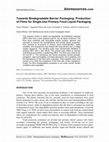 Research paper thumbnail of Towards biodegradable barrier packaging: Production of films for single-use primary food liquid packaging