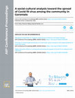 Research paper thumbnail of A social-cultural analysis toward the spread of Covid-19 virus among the community in Gorontalo