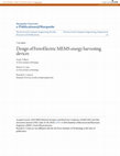 Research paper thumbnail of Design of FerroElectric MEMS energy harvesting devices