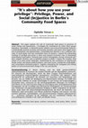 Research paper thumbnail of "It's about how you use your privilege": Privilege, Power, and Social (In)justice in Berlin's Community Food Spaces