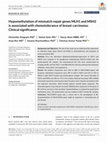 Research paper thumbnail of Hypomethylation of mismatch repair genes MLH1 and MSH2 is associated with chemotolerance of breast carcinoma: Clinical significance