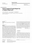 Research paper thumbnail of Vesico-Vaginal Fistula Repair by a Vaginal Approach