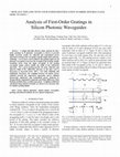 Research paper thumbnail of Analysis of First-Order Gratings in Silicon Photonic Waveguides