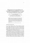 Research paper thumbnail of Management of Recommendations for Accessible eLearning Platforms: Is it a Need for Learning Management System Users?