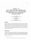 Research paper thumbnail of Let's Riff Off RIFS (Relevant, Interesting, Fun, and Social)