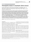 Research paper thumbnail of Homozygosity analysis in amyotrophic lateral sclerosis