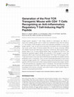 Research paper thumbnail of Generation of the First TCR Transgenic Mouse with CD4+ T Cells Recognizing an Anti-inflammatory Regulatory T Cell-Inducing Hsp70 Peptide