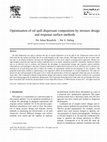 Research paper thumbnail of Optimisation of oil spill dispersant composition by mixture design and response surface methods