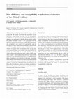 Research paper thumbnail of Iron deficiency and susceptibility to infections: evaluation of the clinical evidence