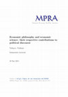 Research paper thumbnail of Philosophie et science économiques : leur contribution respective aux discours politiques [Economic philosophy and economic science: their respective contributions to political discourse]