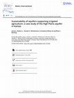 Research paper thumbnail of Sustainability of aquifers supporting irrigated agriculture: a case study of the High Plains aquifer in Kansas