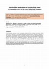 Research paper thumbnail of Sustainability implications of working from home: A systematic review of the travel behaviour literature