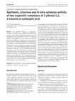 Research paper thumbnail of Synthesis, structure and in vitro cytotoxic activity of two organotin complexes of 2-phenyl-1,2, 3-triazole-4-carboxylic acid