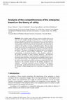 Research paper thumbnail of Analysis of the competitiveness of the enterprise based on the theory of utility