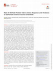 Research paper thumbnail of Role of OB-Fold Protein YdeI in Stress Response and Virulence of Salmonella enterica Serovar Enteritidis