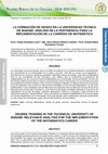 Research paper thumbnail of La Formación De Grado en La Universidad Técnica De Manabí: Análisis De La Pertinencia Para La Implementación De La Carrera De Matemática