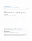 Research paper thumbnail of CCS 395.01: Climate and Clean Energy Policy