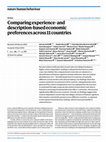 Research paper thumbnail of Comparing experience-and description-based economic preferences across 11 countries