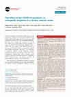 Research paper thumbnail of The effect of the COVID-19 pandemic on orthopedic surgeries in a tertiary referral center