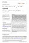 Research paper thumbnail of Parental mediation in the age of mobile technology