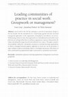 Research paper thumbnail of Leading communities of practice in social work