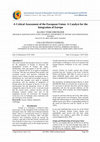 Research paper thumbnail of A Critical Assessment of the European Union: A Catalyst for the Integration of Europe