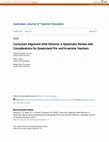 Research paper thumbnail of Curriculum Alignment After Reforms: A Systematic Review with Considerations for Queensland Pre- and In-service Teachers