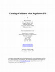 Research paper thumbnail of Earnings Guidance After Regulation FD