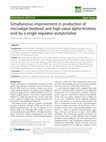 Research paper thumbnail of Simultaneous improvement in production of microalgal biodiesel and high-value alpha-linolenic acid by a single regulator acetylcholine