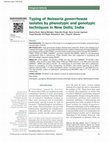 Research paper thumbnail of Typing of Neisseria gonorrhoeae isolates by phenotypic and genotypic techniques in New Delhi, India