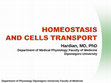 Research paper thumbnail of HOMEOSTASIS  AND CELLS TRANSPORT