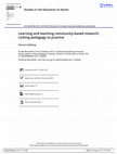 Research paper thumbnail of Learning and Teaching Community-Based Research: Linking Pedagogy to Practice