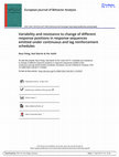 Research paper thumbnail of Variability and resistance to change of different response positions in response sequences emitted under continuous and lag reinforcement schedules