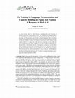 Research paper thumbnail of On Training in Language Documentation and Capacity Building in Papua New Guinea: A Response to Bird et al