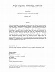 Research paper thumbnail of Wage inequality, technology, and trade