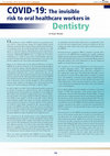 Research paper thumbnail of COVID-19: The invisible risk to oral healthcare workers in dentistry