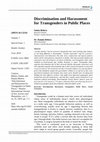 Research paper thumbnail of Discrimination and Harassment for Transgenders in Public Places