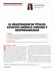 Research paper thumbnail of El registrador de titulos