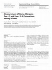 Research paper thumbnail of Measurement of Horse Allergens Equ c 1 and Equ c 2: A Comparison among Breeds