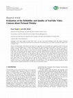 Research paper thumbnail of Evaluation of the Reliability and Quality of YouTube Video Content about Perianal Fistulas