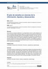 Research paper thumbnail of El plan de estudios en Ciencias de la Información. Ajustes y desacuerdos