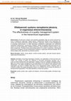 Research paper thumbnail of Efektywność systemu zarządzania jakością w organizacji zhierarchizowanej