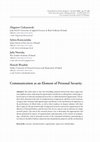 Research paper thumbnail of Communication as an Element of Personal Security