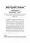 Research paper thumbnail of MedCIRCLE - Collaboration for Internet Rating, Certification, Labeling and Evaluation of Health Information on the Semantic World Wide Web