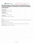 Research paper thumbnail of Nanotechnology for Thermal Comfort and Energy Efficiency in Educational Buildings: A Simulation and measurment Approach in BSh Climate