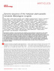 Research paper thumbnail of Genome sequence of the metazoan plant-parasitic nematode Meloidogyne incognita