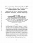 Research paper thumbnail of Exact or approximate inference in graphical models: why the choice is dictated by the treewidth, and how variable elimination can be exploited